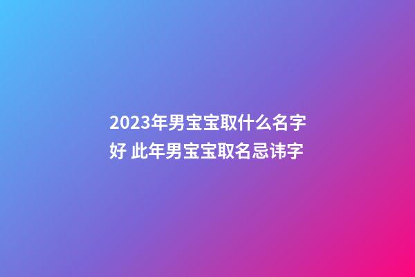 2023年男宝宝取什么名字好 此年男宝宝取名忌讳字